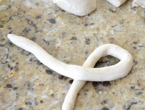 pretzel dough rolled